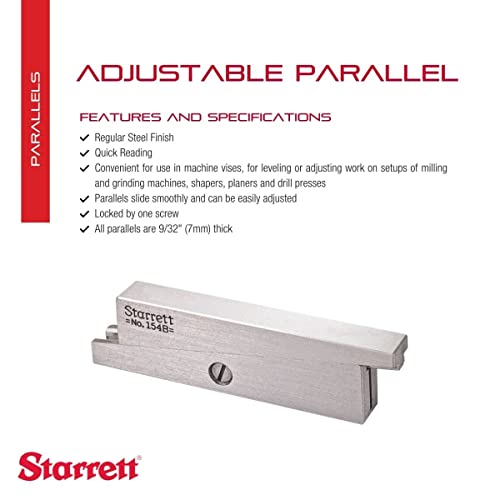 Прилагодлив паралелно со Starrett Steel со редовната челична завршница, брзо читање за распоред, гајг и инспекциска работа - 2-1/8 Должина, опсег 1/2-11/16, дебелина од 9/32 - 154b - 154b