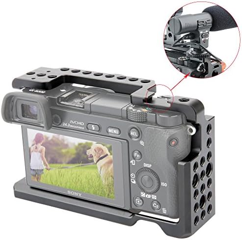 Cage Camera Camera Camera за Sony A6300 A6400 A6100 A6000 со 1/4 конец и ладен чевли - 083