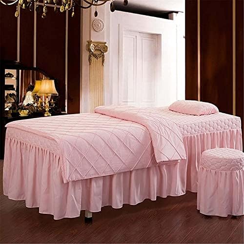 4-парчиња сет за масажа за масажа поставува ултра мека спа убавина за кревет за кревет со кревет со цврста боја салон за салони