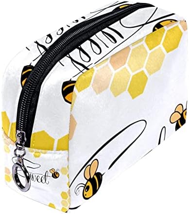 Патување Шминка Торба, Козметичка Торба Сочинуваат Организатор Случај, За Жени Чанта За Тоалети Додатоци Четки, Цртан Филм Пчели Летање
