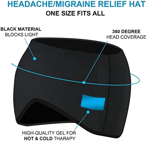 Necmuaih гел мраз Капче и олеснување на главоболката, капаче за олеснување на главоболката, удобно и форма фитинг мигрена, капа за олеснување