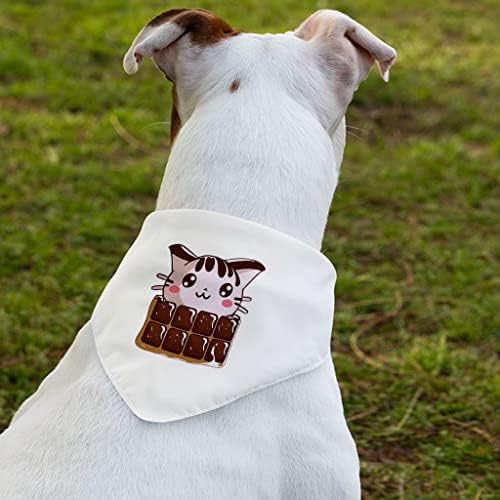Kawaii Design Pet Bandana Cugall - јака за шамија со мачки - бандана со кучиња со чоколадо - L