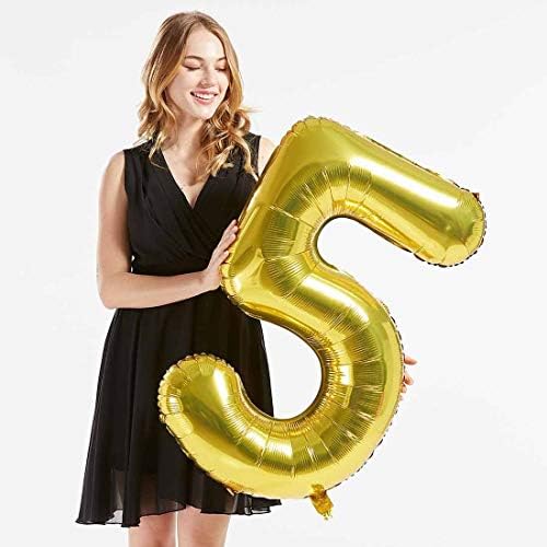 40 инчен Златна Фолија 65 Хелиум Џамбо Дигитален Број Балони, 65-Ти Роденден Декорација За Девојчиња или Момчиња, Слатка 65 Роденден Материјали