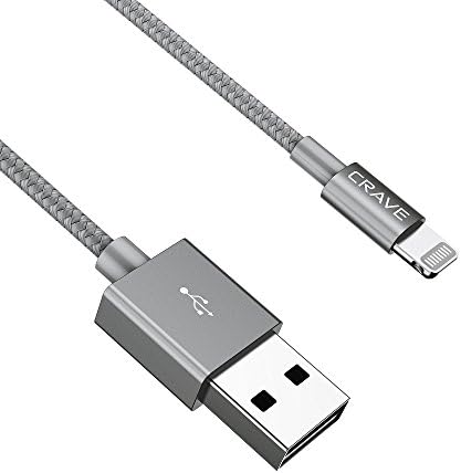 Apple MFI овластена молња до USB кабел - Crave Premium најлон плетенка кабел 4 стапки - чеша