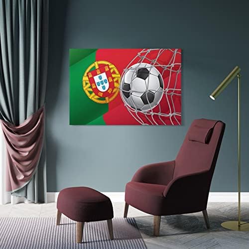Португалија Знаме Фудбал Гоа Платно Ѕид Уметност Виси Сликарство Ѕид Декор За Бања Дневна Соба Спална Соба Канцеларија Кујна