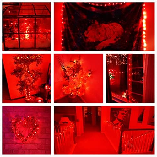 Ranlraka црвени светла за Ноќта на вештерките 7ft самовила батерија оперирани LED Божиќни светла во затворен центар на отворено центарски парчиња