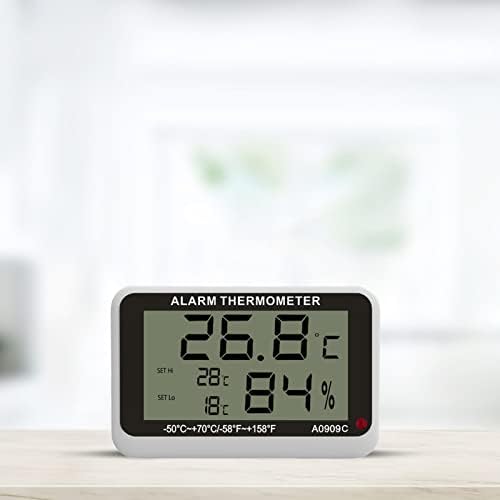 Хигрометар Внатрешен термометар Мерач на влажност на мерачот на просторијата со термометар со монитор за влажност на температурата на алармот за монитор за влажн?