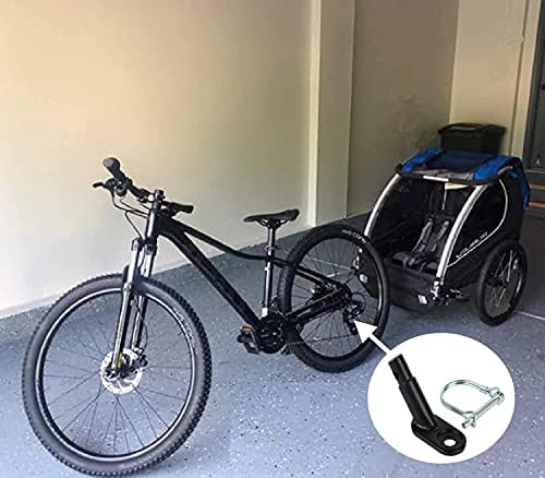 Lajiaooz 2PCS Black Bike Trailer Compler/Hitch Connector/Adapter Adapter Adportory, прицврстувач за прицврстувач на приколка за велосипеди за деца, карго, приколки за велосипеди за миленичиња