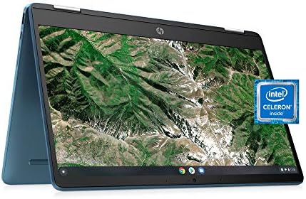 HP Лаптоп X360 14a Chromebook 14 HD Екран На Допир, Забавни Од Било Кој Агол Intel Celeron, 4GB DDR4 64GB eMMC WiFi Веб Камера