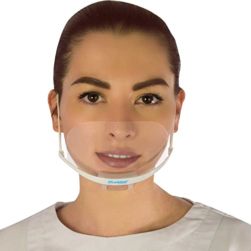 4 кутии Масклеан чиста транспарентна санитарна маска анти-магла за лице за уста штит Спајт чувар на еднократно трајно шминка Микроблајдинг угостителство