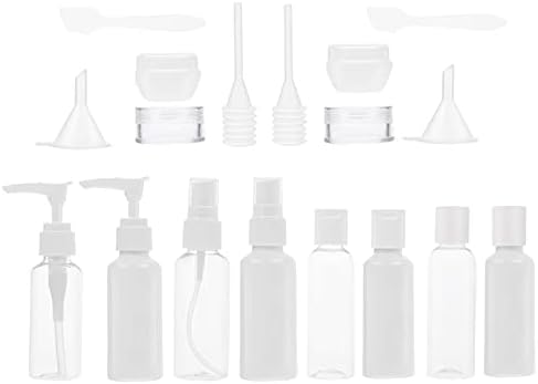 Исценети 2 комплети 12 парчиња бели мултифункционални шишиња за козметика за козметика за полнење за складирање на шминка сапун сапун