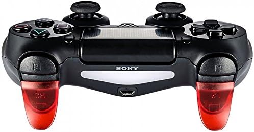 1 Парови L2 R2 Trigger Extenders копчиња за PlayStation 4 PS4 PS4 SLIM Pro JDM-030 Controller （Транспарентно црвено）