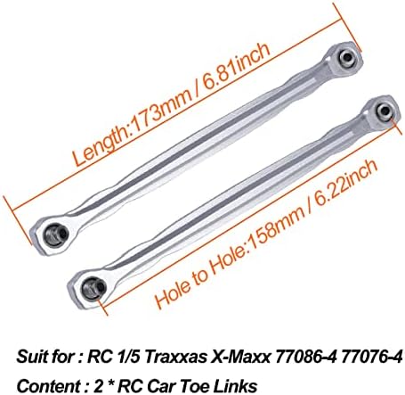 2 парчиња алуминиумски предни/задни пети врски серво врска за управување со врски за 1/5 traxxas x-maxx 6s 8s RC Monster Truck Upgrades
