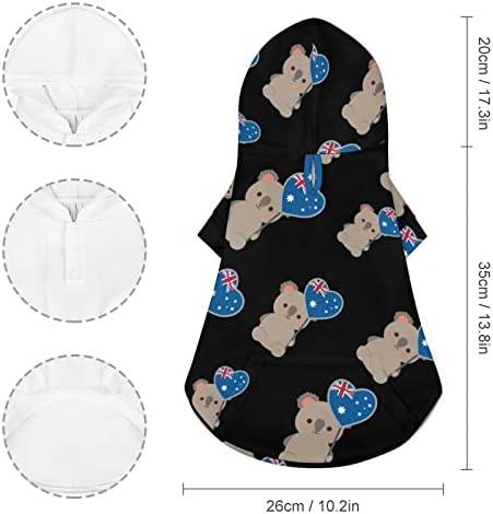 Австралија знаме коала мечка куче качулка пуловер џемпер мека облека за миленичиња облечена со качулка џемпер за кучиња мачка
