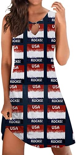 МИАШУИ Фустан Облека За Жени Денот На Независноста За Жени Американски 4 од јули Печатени Бохо Сарафан За Лабави Жени