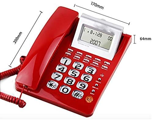 PDGJG The Телефон за биро ， Кабел телефон со повик за лична карта на повик, црвен телефон, канцеларија, хотел