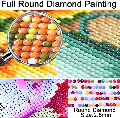Дијамантски комплети за сликање за возрасни/деца 5D DIY дијамантска уметност боја со целосна тркалезна дијамантска уметност бела божја