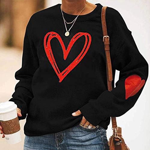 Случајна плус големина работа пролетен пуловер женски долг ракав дебел срце врвови кул удобно екипаж пуловер за жени црно