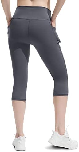 Copeleaf женски одблесоци јого панталони со џебови-в кросовер со висока половината за подигање на јога хеланки-флеј-вежбање салата