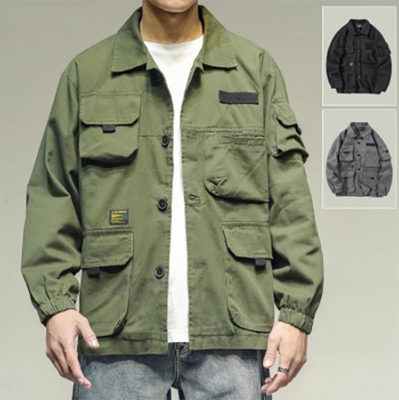 Uktzfbctw Јапонска улична облека Армија плус големина Работна јакна мажи облека 5xl палто Корејска воена обична работна облека