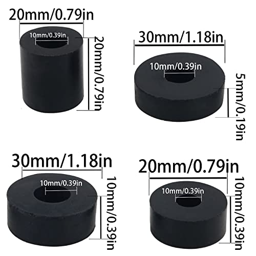 Yhxixi 16pcs 4 големини Комплет за црна гума за мијалници за додатоци за домашни автомобили Тркалезен гумен растојание Неопрена Просторка