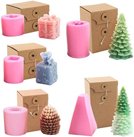 3Д калапи за свеќи за елка што прави новогодишна елка калап сапун калапи DIY калапи за свеќи, сапуни за сапуни за материјали за Божиќна