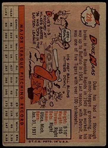 1958 Топпс 228 Дјук Маас Канзас Сити Атлетика Декански картички 2 - Добра атлетика