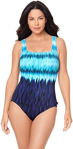 Reebokенска женска облека за пливање за пливање, бескрајна издржливост на деколте со мека чаша, едно парче костим за капење