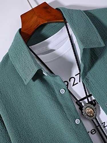 Ојоангл машки 2 парчиња облеки со кратки ракави шарени кошула и сетови за шорцеви