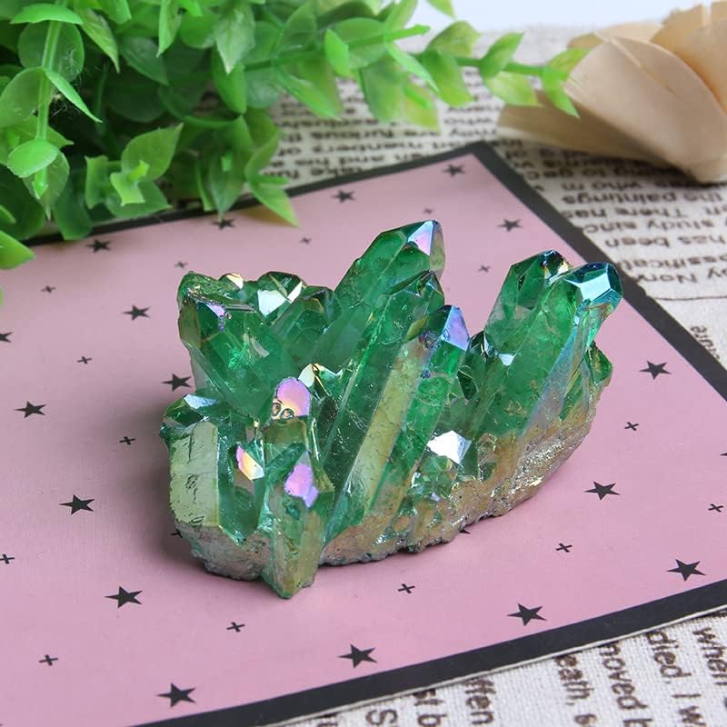 Ximimark 1 парчиња природен зелен кварц кристален кластер цитрински минерален примерок заздравување на домот