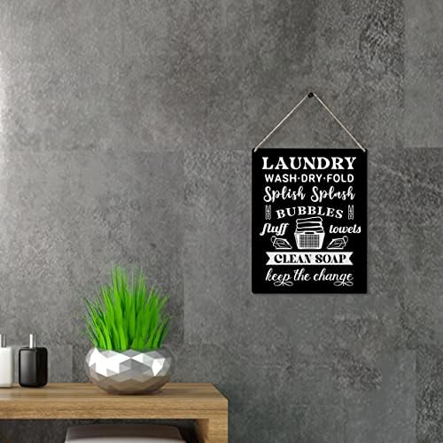 Знак за перење Подарок фарма куќа за перење алишта миење суво преклоп дрвена висечка знак плакета модерна wallидна уметност декор