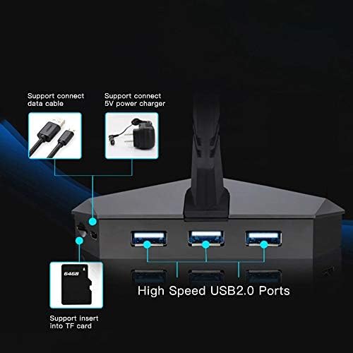 LHLLL LED Светло 3-Порта BUNGEE USB Центар Сплитер SD Картичка Читач Глувчето Стегач USB 2.0 Податоци ИГРИ ЦЕНТАР