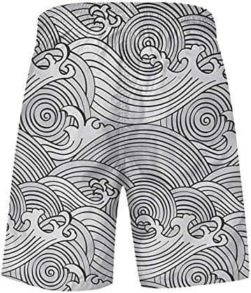 Beuu Mens Summer Board Shorts плус големина, 3Д бран тропски печатени стебла за пливање, лабави обични шорцеви на плажа на Хавајски плажа