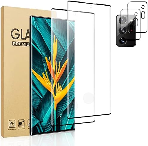 [2+2 пакет] Galaxy Note 20 Ultra 5G заштитник на екранот, со заштитник на леќи на фотоапаратот [отклучување на отпечатоци од прсти] [9H тврдост]