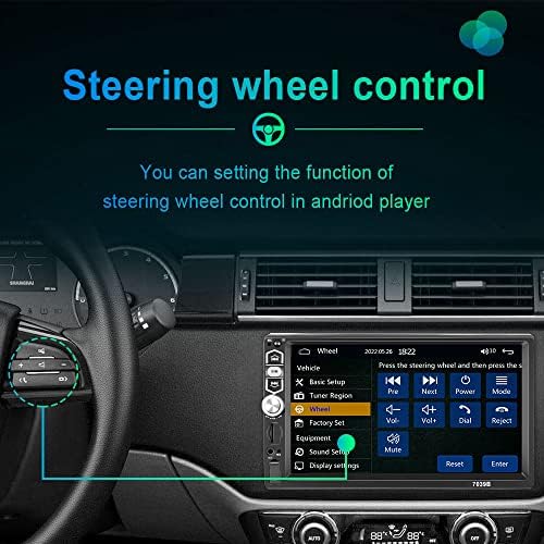 Хикити Еден Дин Автомобил Радио 7 Инчен Екран На Допир Автомобил Стерео Со Apple CarPlay/Android Авто / Огледало Линк/Bluetooth 5.1 Аудио