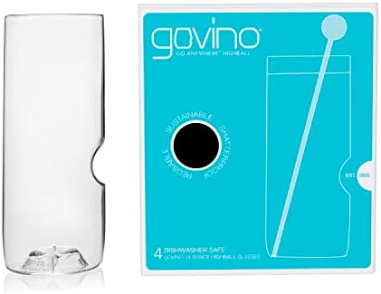 Govino 14-Oz машина за миење садови безбедни очила за високи топки.