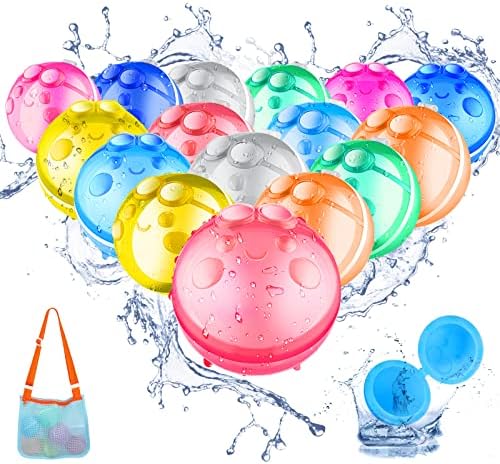 16 парчиња балони за еднократно вода, балон со брзо полнење на вода за деца и возрасни, самото запечатување магнетни топки