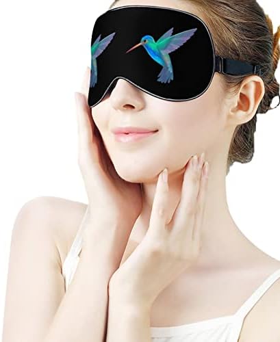 Симпатична колибри печатена маска за очи за спиење мек капаче за очи со прилагодлива лента за ноќни очила за очила за мажи за мажи жени