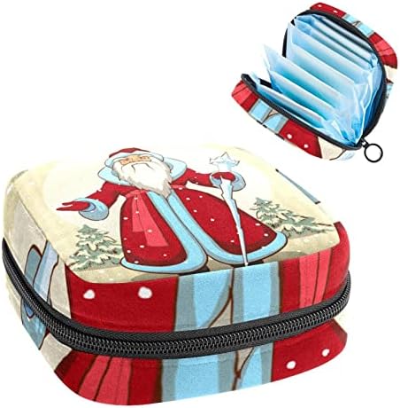 Санитарна торба за складирање на салфетки, торба за период, торба за тампон, торба за шминка, шема на Божиќ Дедо Мраз