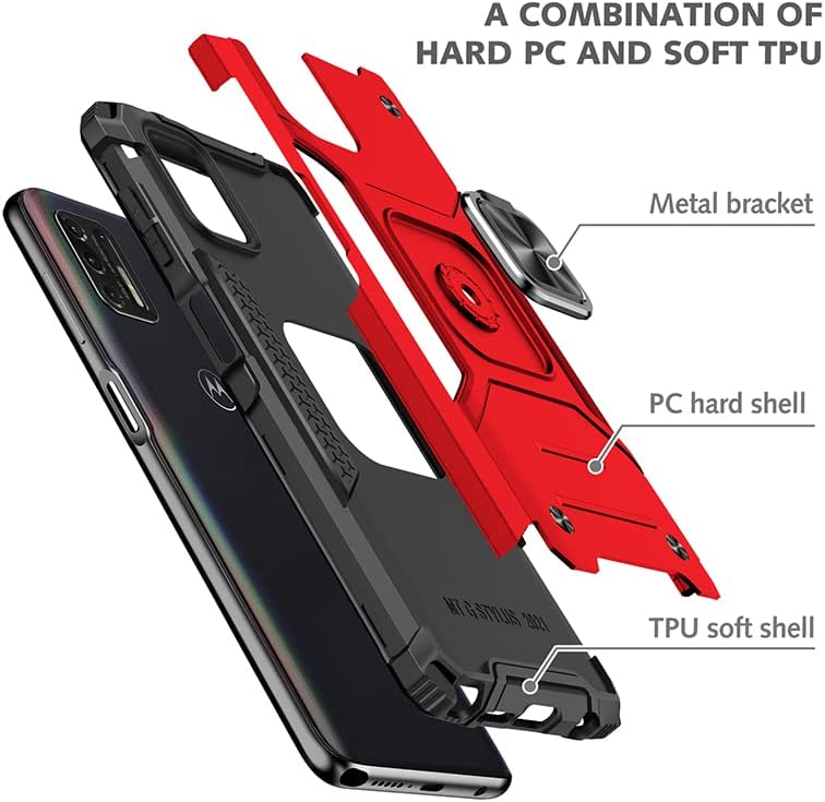 Ymhxcy за Motorola Moto G Stylus 2021 Case ， Moto G Stylus 2021 Case со 2 заштитен стаклен екран заштитник, [воено одделение] Телефонски