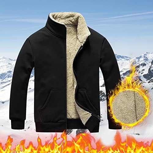 Xxbr плишани јакни за мажи, есен зимски патент стојат јака палто руно на отворено ветерно топла обична надворешна облека