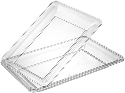 Пластични ленти за пластика за пластика - сервирање на пластери правоаголник 10 x 14 за еднократна употреба забава кристално чиста пакет