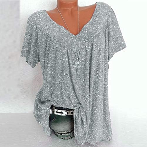 Блузи За Жени Мода 2023, Женска Кошула Лабава Течна Маичка За Криење На Стомакот О Блуза Со Кратки Ракави На Вратот