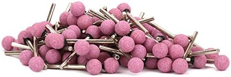 Придружете се на Ware 100 парчиња розови 1/8 инчи во форма на топка во форма на абразивно монтиран камен мелење на тркалото Керамичко мелење
