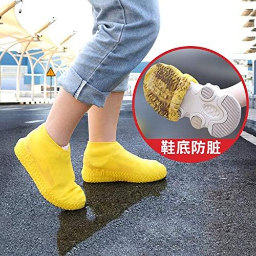 Зборо 1 пар чевли ги покриваат силиконските чизми за дожд мажи и жени дебели чизми за дожд за дождливи денови на отворено додатоци против
