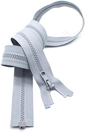 26 vislon zipper ~ ykk 5 обликуван пластичен спортски патент ~ Одвојување - 119 лајт сива боја