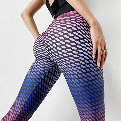 Хеланки со високи половини за жени градиент бојата беспрекорна задникот за кревање салата за вежбање јога панталони компресија контура