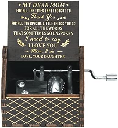 Подарок за музичка кутија OzTemety, модерни кутии со слатко срце, дрвени музички кутии, подароци од ќерка до мајка, вие сте моите музички