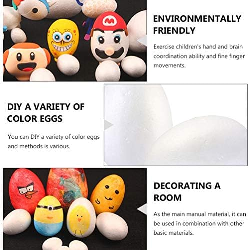 Vorcool 3 парчиња сликарство пена јајце јајце DIY Велигденско јајце 15 см бели јајца за Велигденски фестивалски партии фаворизираат уметнички
