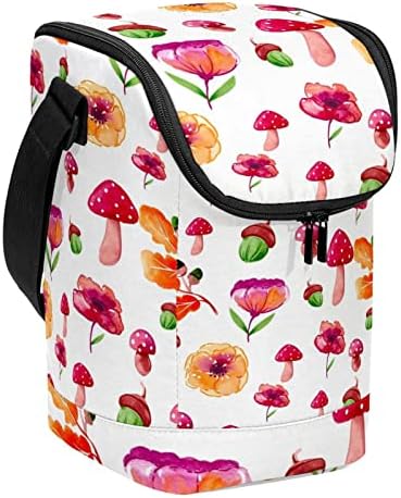 Торби за ручек За Жени Мажи, Изолирани Акварел Есенски Печурки Цветни Желади Торбичка За Ручек Со Прилагодлив Ремен за Рамо За Училиште,